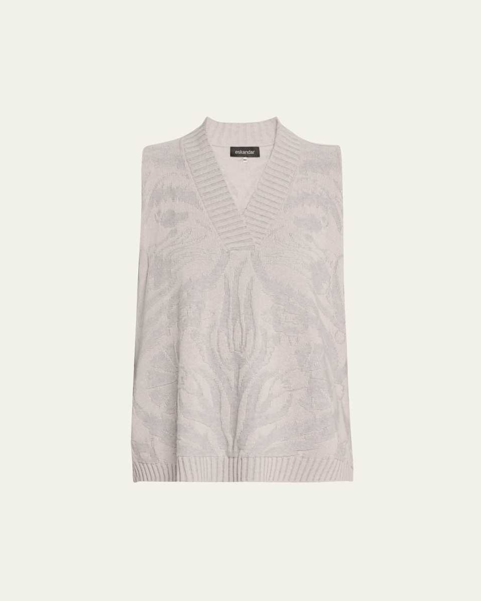 A-Line Sleeveless V-Neck Cashmere Sweater